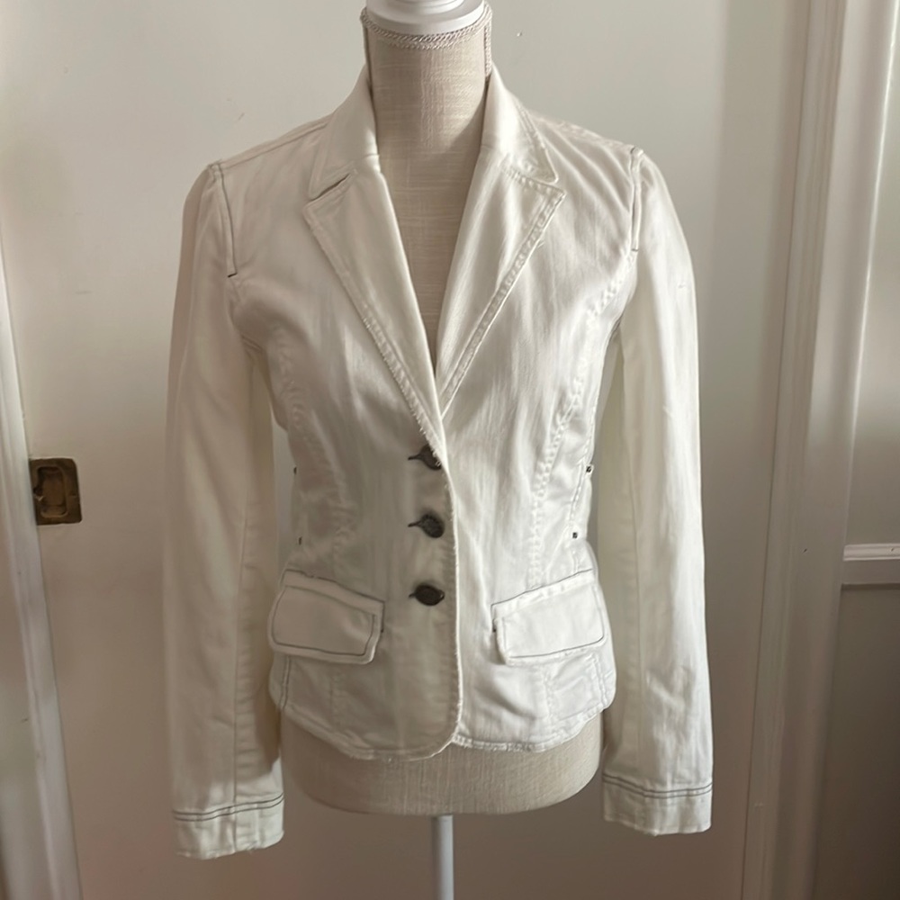 Armani Exchange white blazer jacket size Small EUC